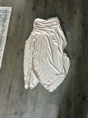 Women’s Draped Asymmetric Skirt — Light Blush